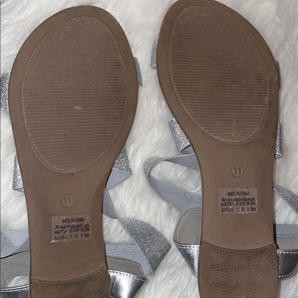 Sliver glitter sandals